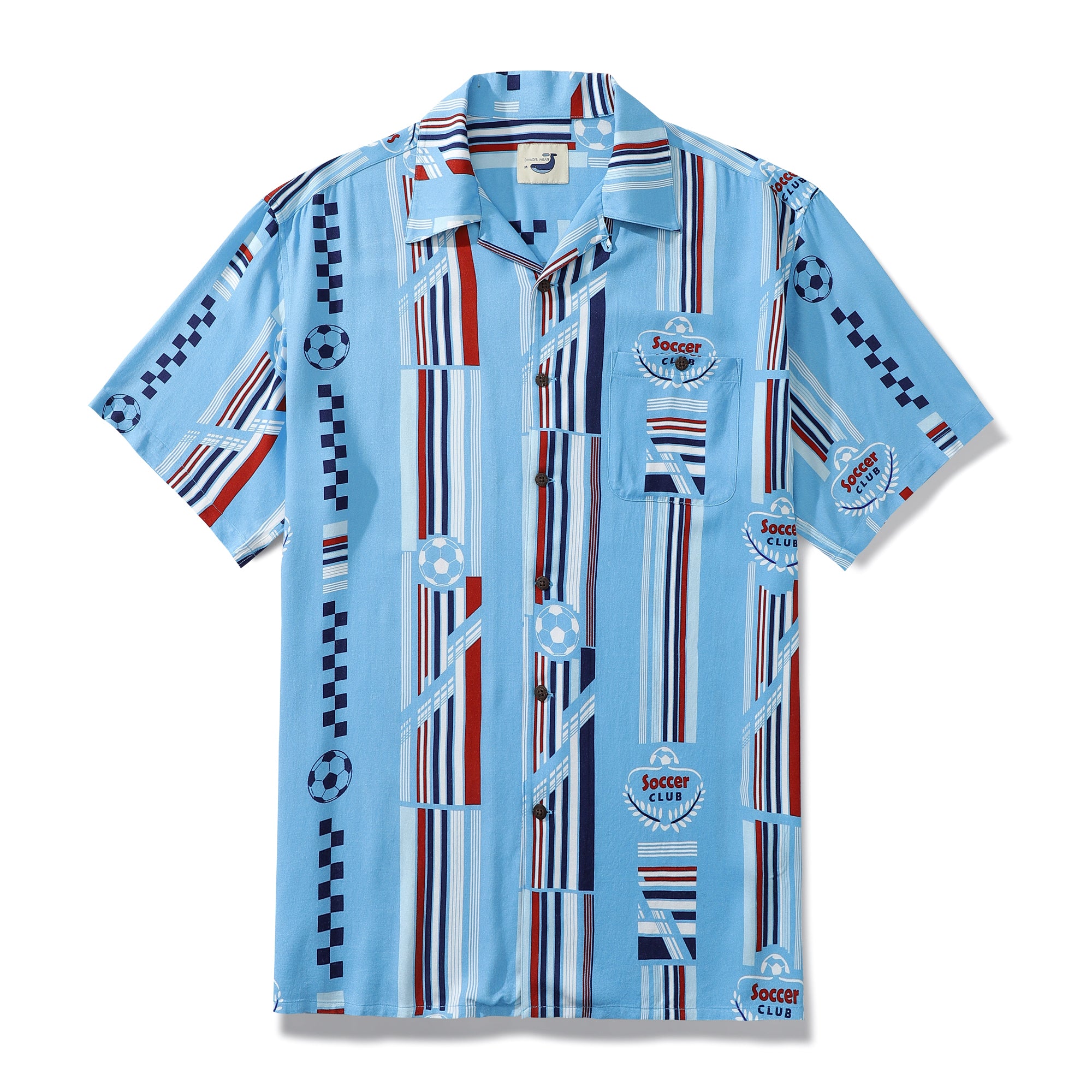 Soccer Lover 100% Rayon Short-Sleeve Shirt With Camp Collar